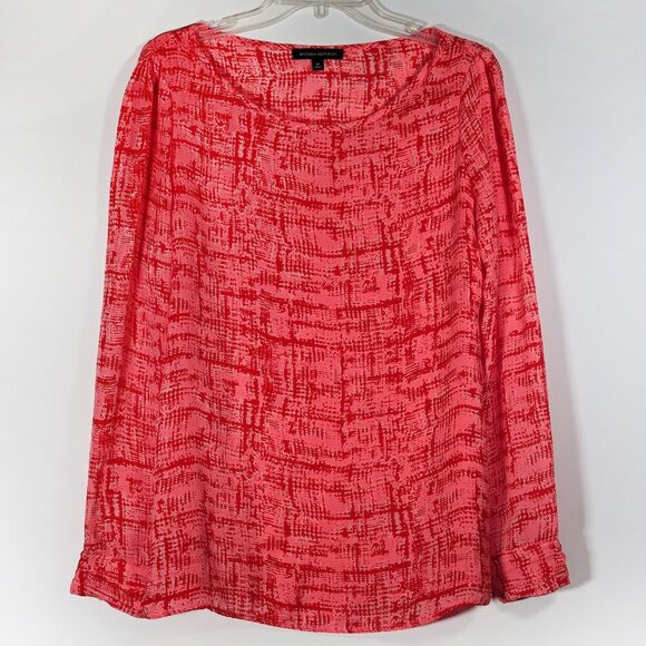 Banana Republic Aubrey Pink Red Abstract Print Blouse M - Picture 2 of 5